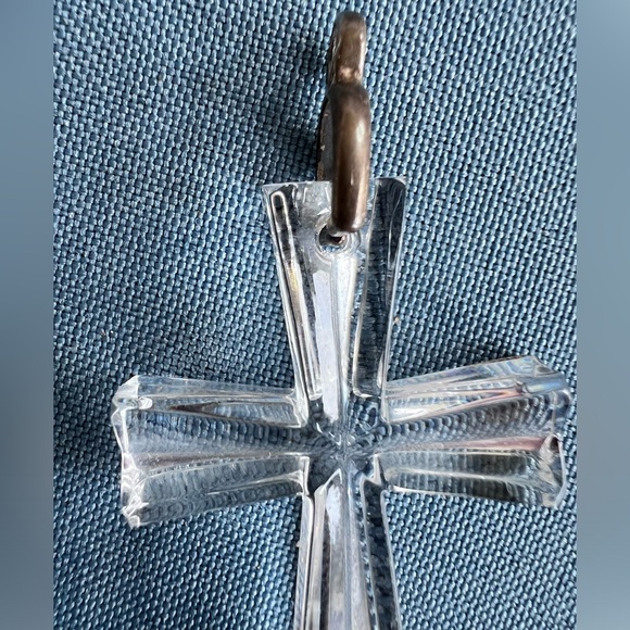 Waterford crystal cross pendant from 1995 in original case with brochure & bag - Picture 7 of 14